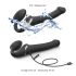 Strap-on-me M – czarny strap-on z powietrznym wibratorem
