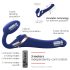 Strap-on-me S - przymocowywany, powietrzny wibrator falowy - (niebieski)