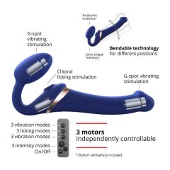   Strap-on-me M - wibrator powietrzny strap-on - średni (niebieski)