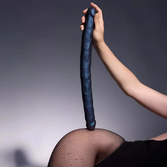 Strap-on-me - podwójne dildo - metaliczny niebieski
