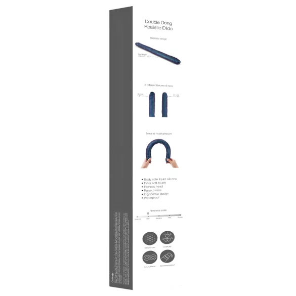 Strap-on-me - podwójne dildo - metaliczny niebieski
