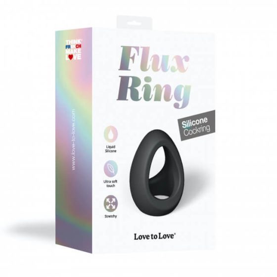 Love to Love Flux - silikonowy pierścień na penisa (czarny)