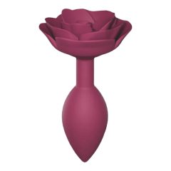   Love to Love Open Roses M - silikonowe dildo analne (bordowy)