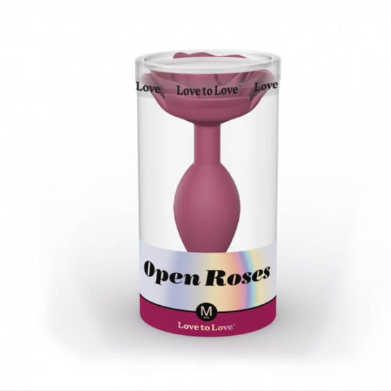 Love to Love Open Roses M - silikonowe dildo analne (bordowy)