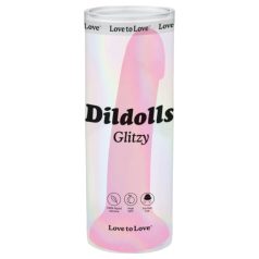 Dildolls Glitzy - silikonowy dildo z przyssawką (różowy)