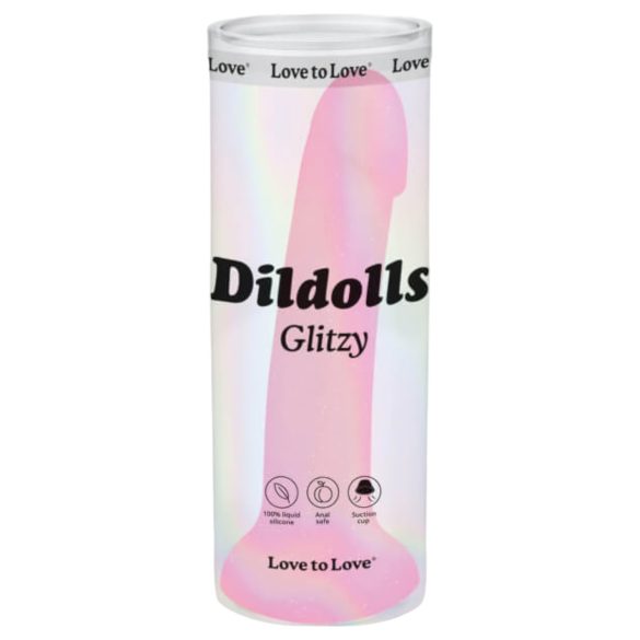 Dildolls Glitzy – różowy silikonowy dildo z przyssawką