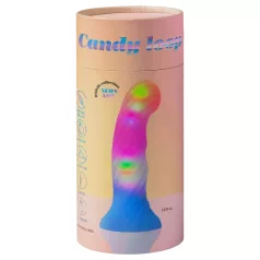   Love to Love Candy Loop - świecący silikonowy wibrator z diodami LED (różowo‑niebieski) - 16,9 cm
