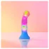 Love to Love Candy Loop - świecący silikonowy wibrator z diodami LED (różowo‑niebieski) - 16,9 cm