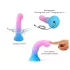 Love to Love Candy Loop - świecący silikonowy wibrator z diodami LED (różowo‑niebieski) - 16,9 cm