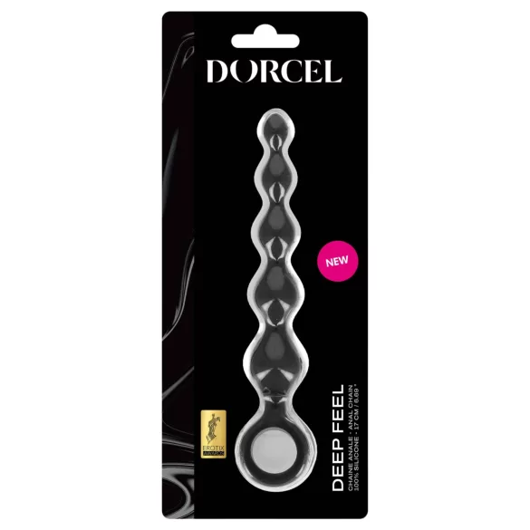 Dorcel Deep Feel - koralikowy dildo analny (czarny)