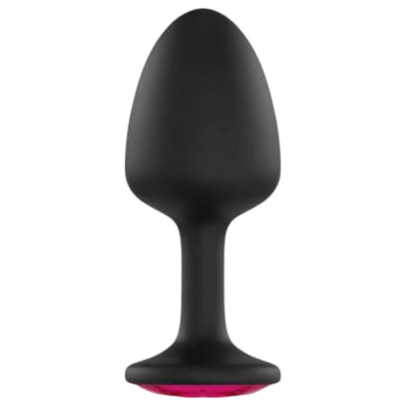 Dorcel - korek analny z różowym kryształem - czarny - Geisha Plug Ruby M
