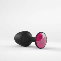   Dorcel Geisha Plug Ruby M - różowe dildo analne z kamieniem (czarne)