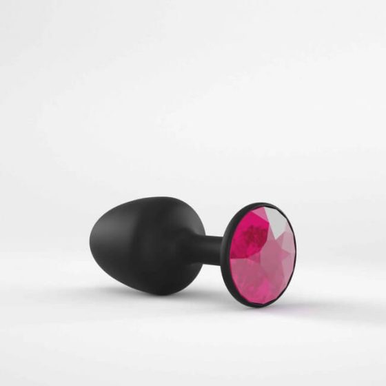 Dorcel Geisha Plug Ruby M - różowe dildo analne z kamieniem (czarne)