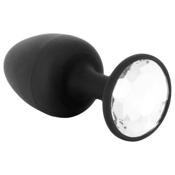 Diamentowa Geisha Plug L - czarny z białym klejnotem