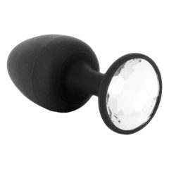   Dorcel Geisha Plug Diamond L - dildo analne z białym kamieniem (czarny)