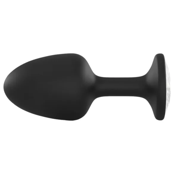 Dorcel Geisha Plug Diamond L - czarny anal plug z białym kamieniem