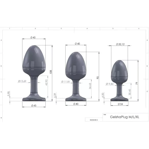 Dorcel Geisha Plug Diamond L - czarny anal plug z białym kamieniem