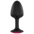 Czarny korek analny Ruby L z różowym kamieniem - Dorcel Geisha