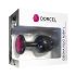 Czarny korek analny Ruby L z różowym kamieniem - Dorcel Geisha