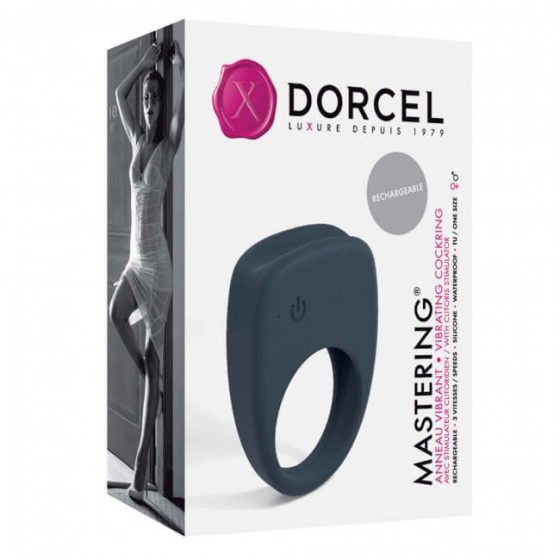 Dorcel Mastering - zasilany bateryjnie wibrujący pierścień na penisa (szary)