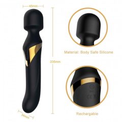   Dorcel Dual Orgasms Gold - akumulatorowy wibrator masujący 2 w 1 (czarny)