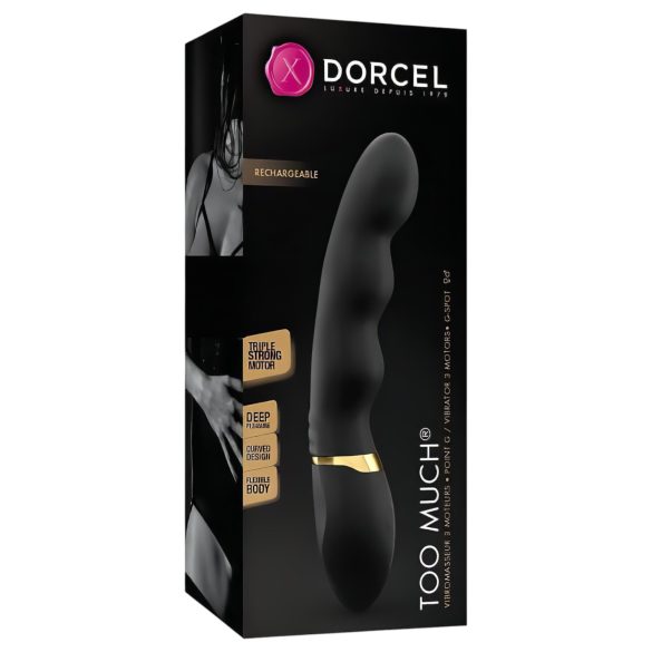 Dorcel Too Much 2.0 - wibrator ładowany USB - 3 silniki - czarno-złoty