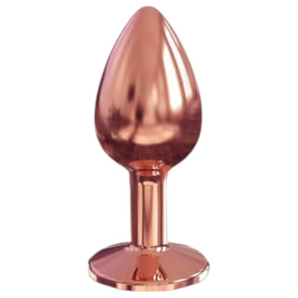 Diamentowy plug S - aluminiowy wtyk analny - mały (różowozłoty)