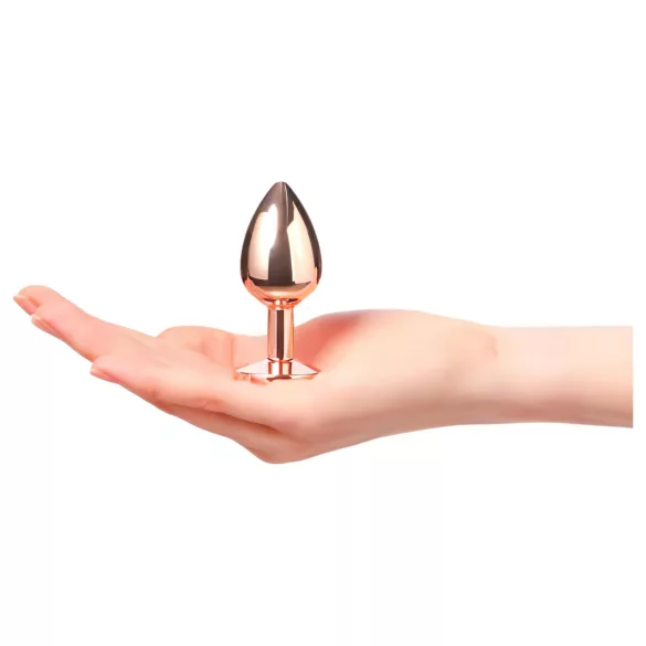 Dorcel Diamond Plug S - aluminiowy korek analny - mały (różowe złoto)