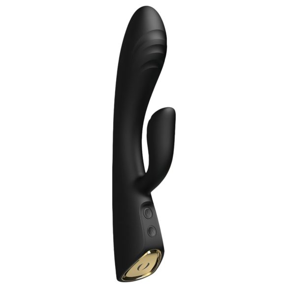 Dorcel Flexi Rabbit - czarny podgrzewany wibrator z funkcją stymulacji łechtaczki