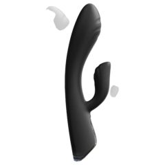   Dorcel Flexi Rabbit - ładowalny, podgrzewany wibrator z dźwignią łaskotek (czarny)