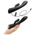 Dorcel Flexi Rabbit - czarny podgrzewany wibrator z funkcją stymulacji łechtaczki