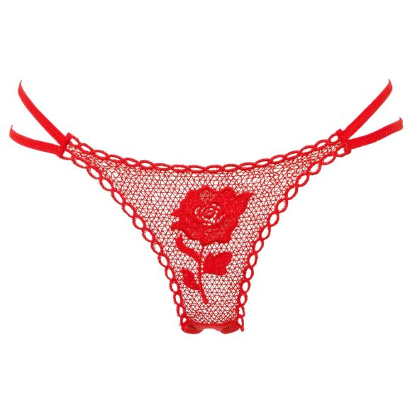 Panty Rose - tanga ukryta w róży - czerwone - rozmiar S-L