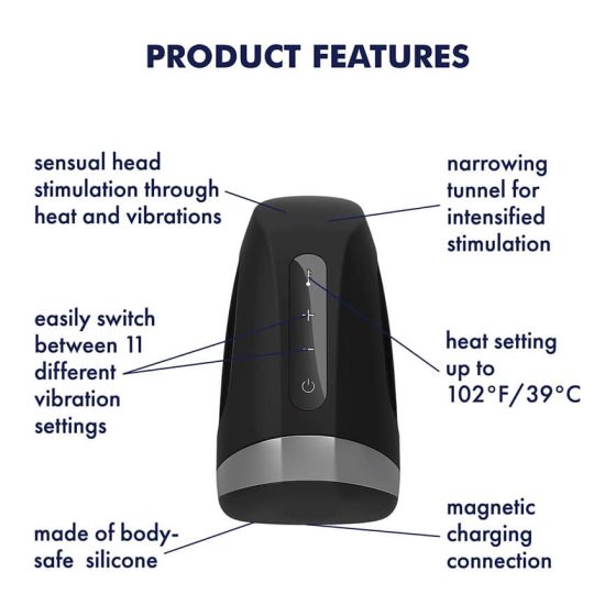 Satisfyer Men Heat Vibration - akumulatorowy wibrator termiczny (czarny)