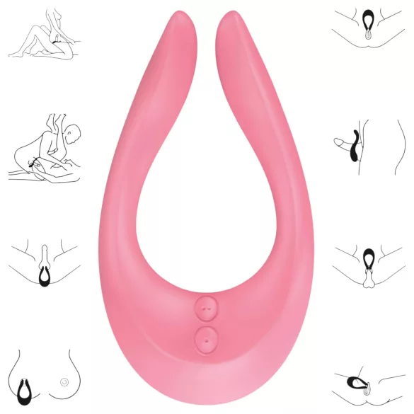 Satisfyer - wibrator dla par - wielofunkcyjny - silikon różowy