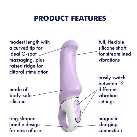 Satisfyer - wibrator do punktu G - wodoodporny, akumulatorowy - fioletowy