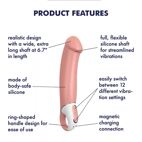 Satisfyer Master - wibrator wodoodporny ładowany akumulatorem - kolor naturalny