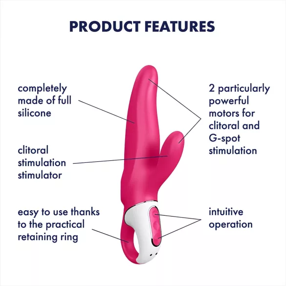 Satisfyer Mr. Rabbit - wibrator króliczek do łechtaczki - wodoodporny - różowy