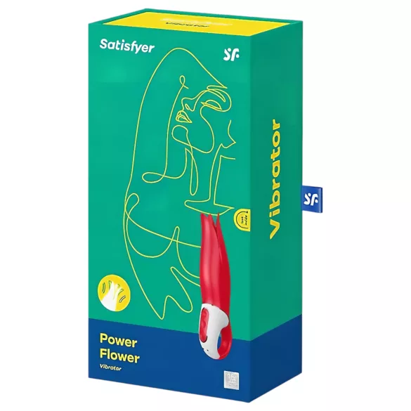 Satisfyer Power Flower - wibrator ładowany USB - wodoodporny - czerwony