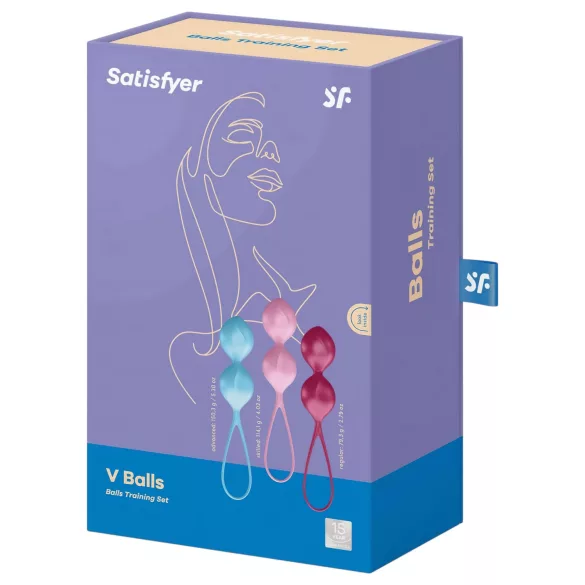 Satisfyer V Balls - kulki gejszy - zestaw 3-częściowy