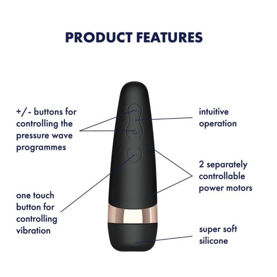 Satisfyer Pro 3+ - wodoodporny wibrator łechtaczkowy na baterie (czarny)