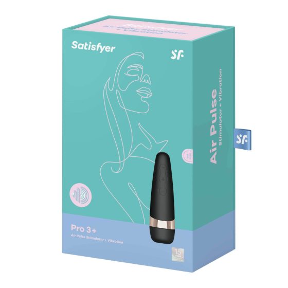 Satisfyer Pro 3+ - wodoodporny wibrator łechtaczkowy na baterie (czarny)