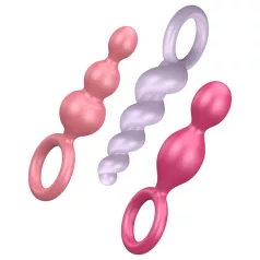   Satisfyer - zestaw korków analnych - 3 sztuki - silikon kolorowy