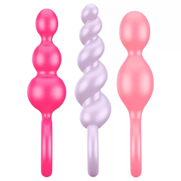 Satisfyer - zestaw korków analnych - 3 sztuki - silikon kolorowy
