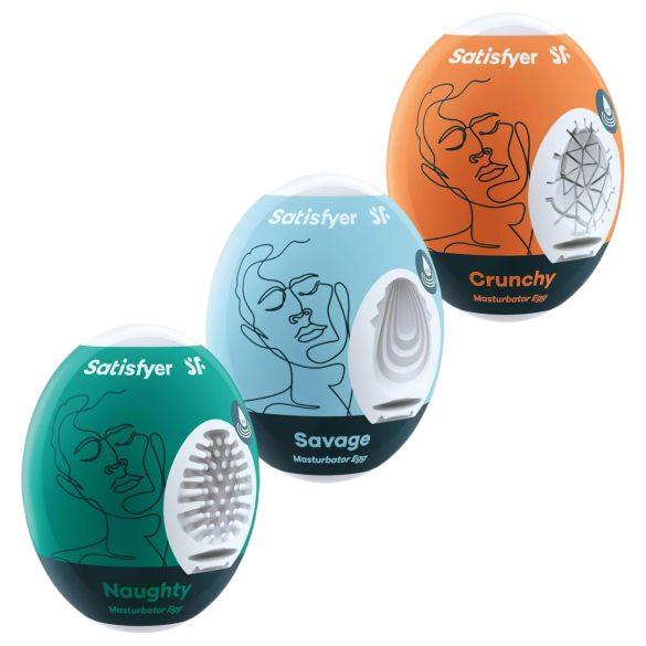 Satisfyer Egg NSC - zestaw masturbatorów jajko (3 szt.)