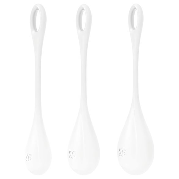 Satisfyer Yoni Power 1 - zestaw kulek Gejszy - biały (3 szt.)