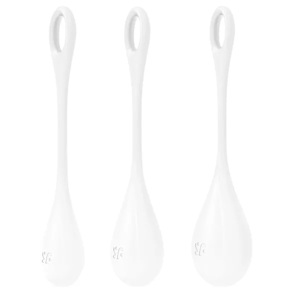 Satisfyer Yoni Power 1 - kulki gejszy - zestaw 3 sztuki - białe
