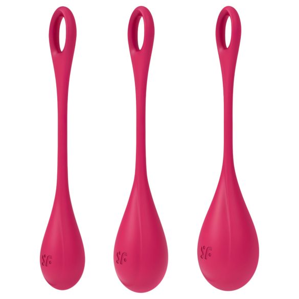 Satisfyer Yoni Power 1 - zestaw kulek gejszy - czerwony (3 części)