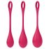 Satisfyer Yoni Power 1 - zestaw kulek gejszy - czerwony (3 części)