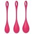 Satisfyer Yoni Power 1 - zestaw kulek gejszy - czerwony (3 części)