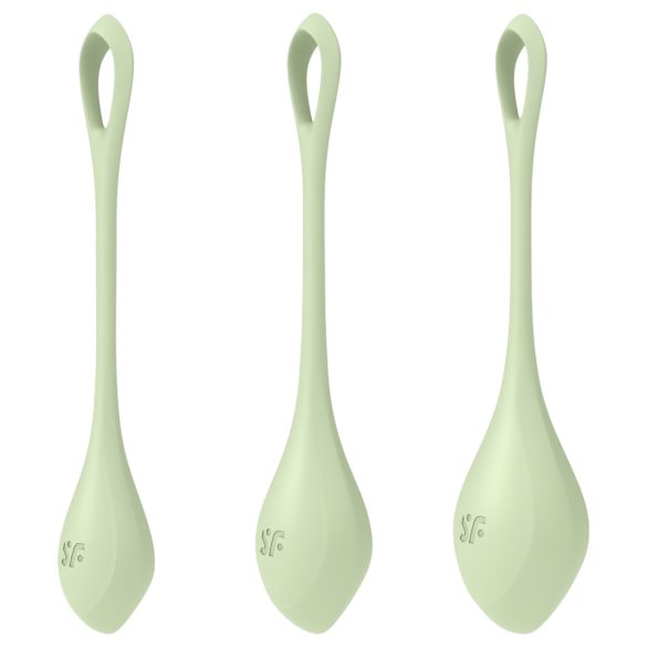 Satisfyer Yoni Power 2 - Zestaw kul gejszy - zielony (3 sztuki)
